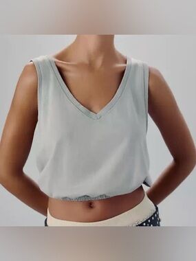 Pilcro anthropology V-Neck Bubble Muscle Tank Top size Xxs